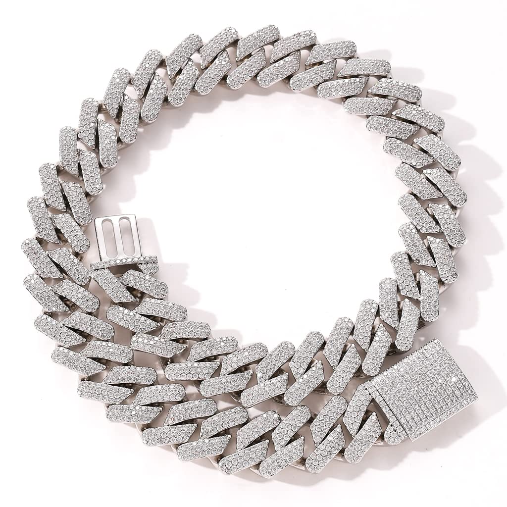20mm Hip Hop Men's Iced Out Cuban Link Chain with dazzling stones, bold design, and premium craftsmanship for a standout statement look.
