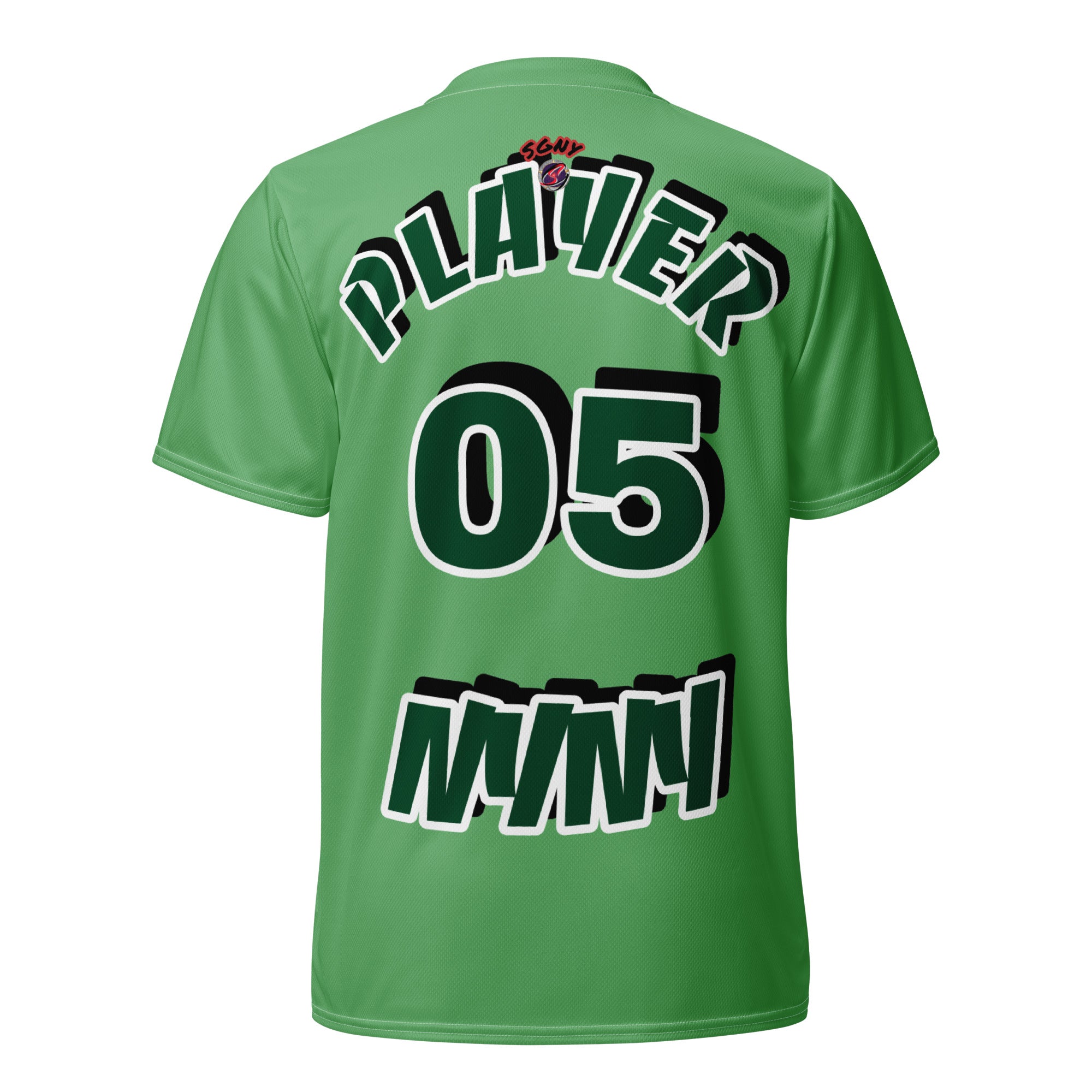SGNY NYNY green unisex sports jersey back