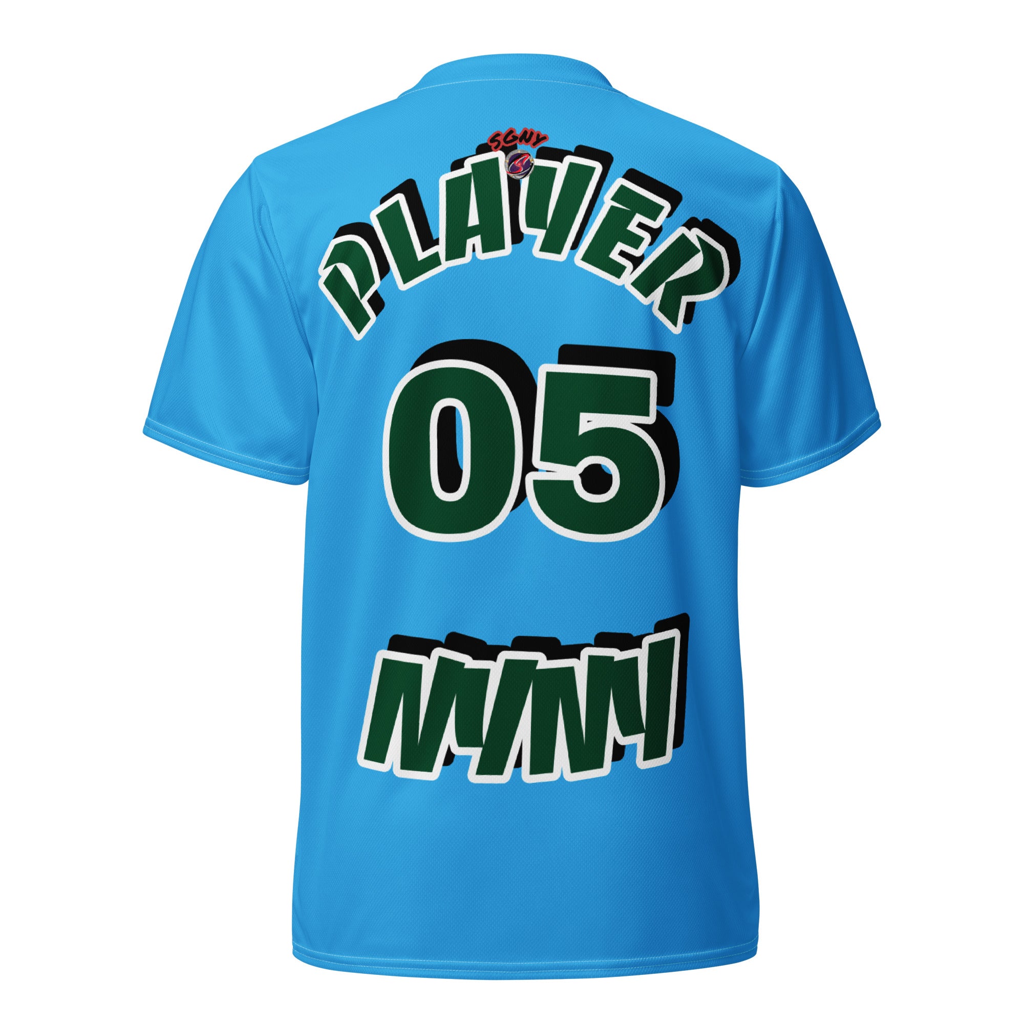 SGNY NYNY blue unisex sports jersey back