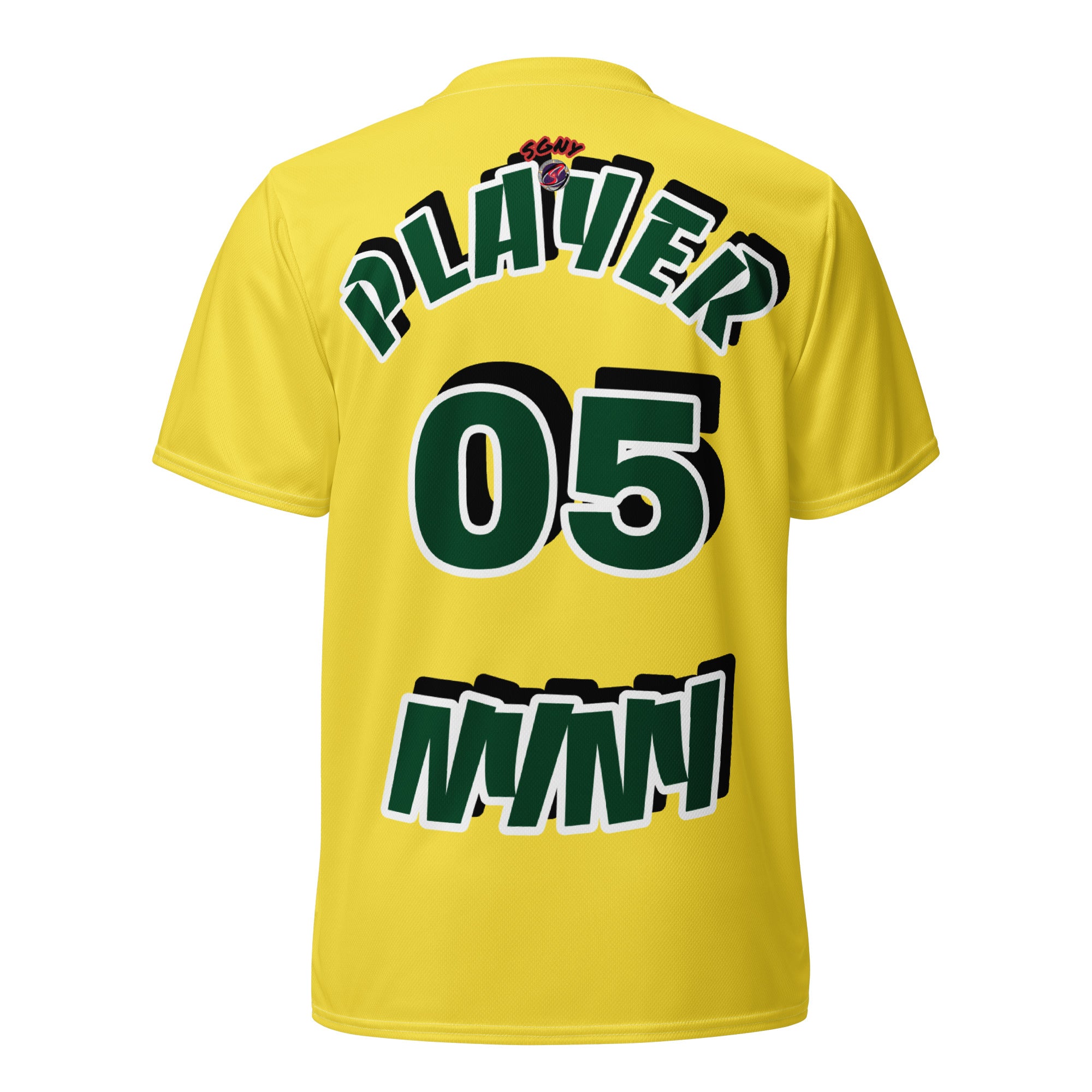 SGNY NYNY yellow unisex sports jersey back