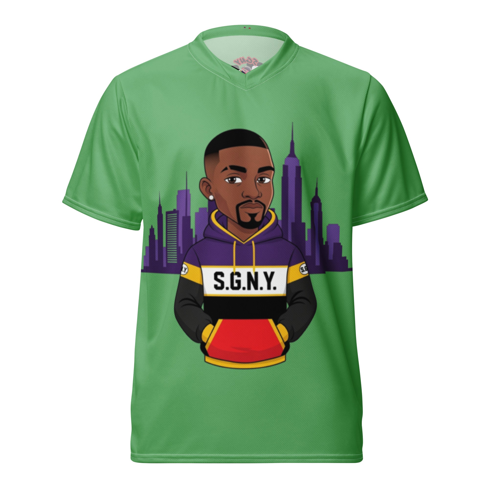 SGNY NYNY green unisex sports jersey front 