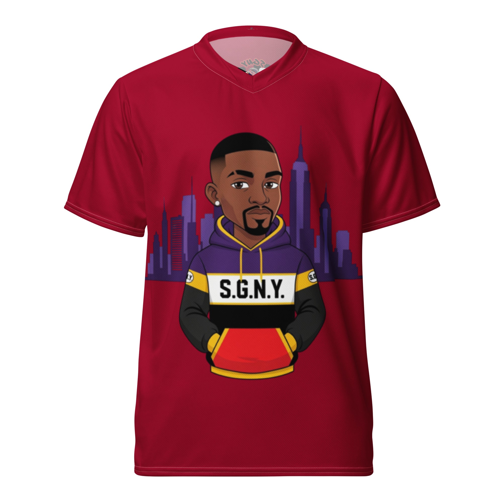 SGNY NYNY red unisex sports jersey front 