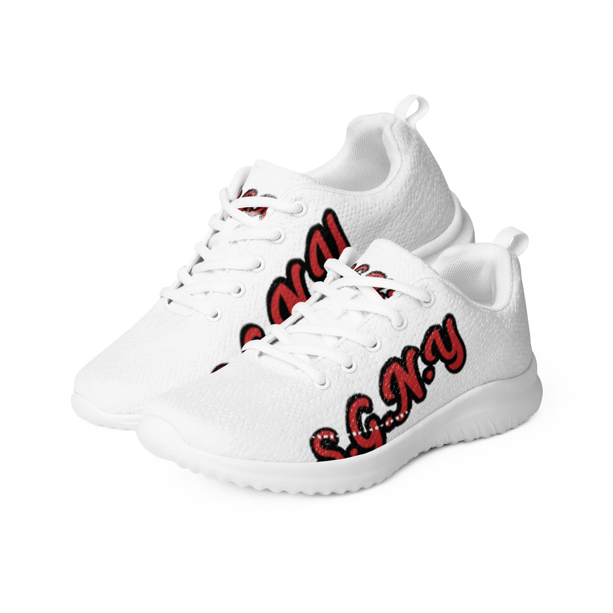 S.G.N.Y Urban Elite Pure white/Red Men's Athletic Shoes - Premium White Performance Footwear